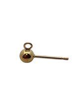 4.0mm ball earring with ring, 14KGF, SKU#4006240R