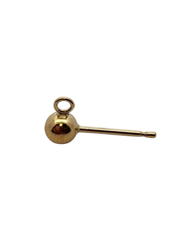 4.0mm ball earring with ring, 14KGF, SKU#4006240R