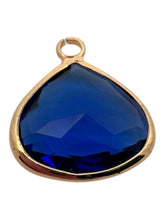 Royal blue triangle crystal charm, SKU#M2168-2
