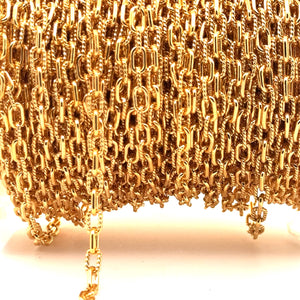3.7mm Rectangle Cable 1 Plain 1 Twist, 14k Gold Filled, Sku#S40061P1T