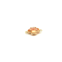 Champaign four leaf clover double ring crystal charm, SKU#M2142Champaign