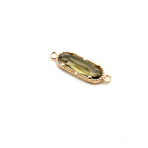 Light black oval shape crystal charm, SKU#M2167LBLACK