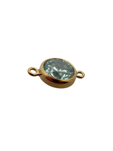 3mm, Gold filled , 3A, Cubic Zicronia Bezel Connector 
SKU#4030CM3