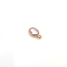 Pink oval shape crystal charm, SKU#M2163pink