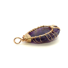 Purple amethyst, wire wrapped pendant, SKU#M3015