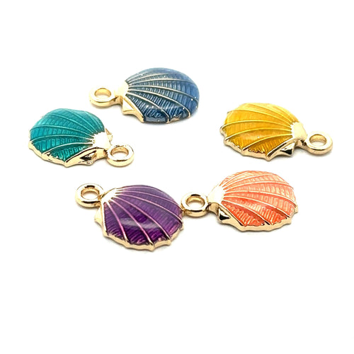 Colored gold plated sea shell, M3090