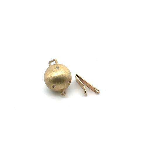 14K Solid gold Bead clasp with diamonds, SKU#A375M-L4