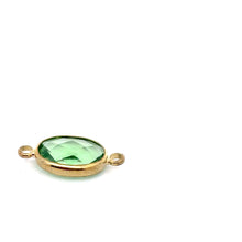 Light green oval shape double ring crystal charm,SKU#M2143light green