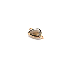Light black triangle double ring crystal charm, SKU#M2157Lblack