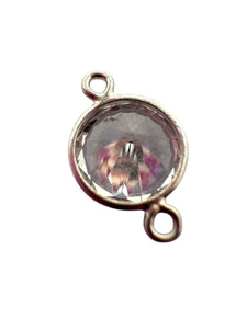 3mm, sterling silver , 3A, Cubic Zicronia Bezel Connector 
SKU#5030CM4