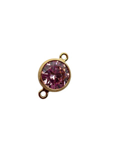 3mm, Gold filled , 3A, Cubic Zicronia Bezel Connector 
SKU#4030CM10