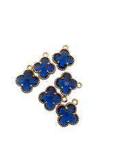 Dark blue four leaf clover charm, SKU#M2158-29