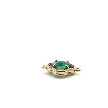Emerald green four leaf clover crystal charm, SKU#M2142Emerald