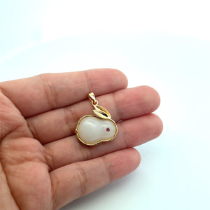 Rabbit Pendant, Bunny Pendant, Gold Plated, M4410