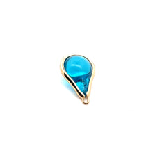 Light blue round tear drop shape charm, SKU#M2160Lblue