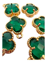Emerald green four leaf clover charm, SKU#M2158-9