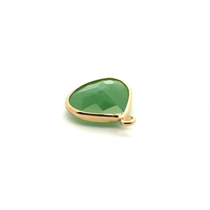 Jade green triangle shape crystal charm, SKU#M2168jade
