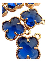 Dark blue four leaf clover charm, SKU#M2158-29
