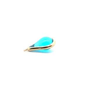 Light blue round tear drop shape charm, SKU#M2160Lblue