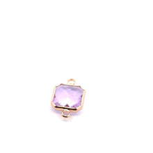 Pink Square charm, double ring crystal charm, SKU#M2145pink