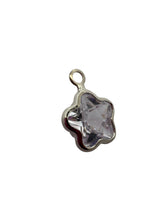 Silver plated flower shape, crystal charm, SKU#M3242