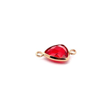 Ruby double ring triangle shape crystal charm, SKU#M2157ruby