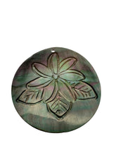 Round Mother Of Pearl, carved flower, SKU#M409