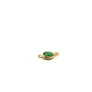 Jade green double ring crystal charm, SKU#M2166jade