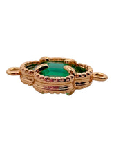 Emerald green double ring four leaf clover, SKU#M2142Egreen