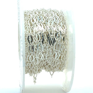 Sterling Silver S+L 1+1 Flat Long Link Diamond, Sku#SM1370F