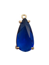 Blue tear drop crystal charm, SKU#M2152blue