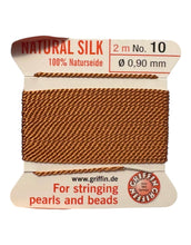 Beaded cord, Natural Silk, 0,90mm, cornelian, SKU#01161”