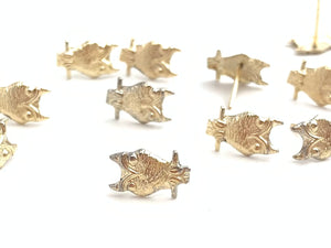 14kGF Owl Stud Earrings Sku#50-4