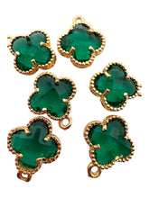 Emerald green four leaf clover charm, SKU#M2158-9