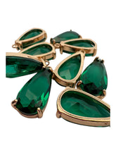 Emerald green tear drop crystal charm, M2152Egreen