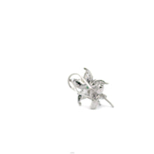 Silver plated flower earring with add on peg, SKU#M3731S