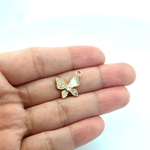 Butterfly Charm, Pearl, Gold Plated, M4426