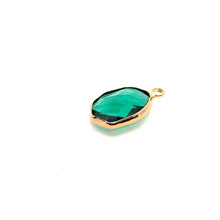 Emerald green trapezoid  crystal charm, SKU#M2161emeraldgreen