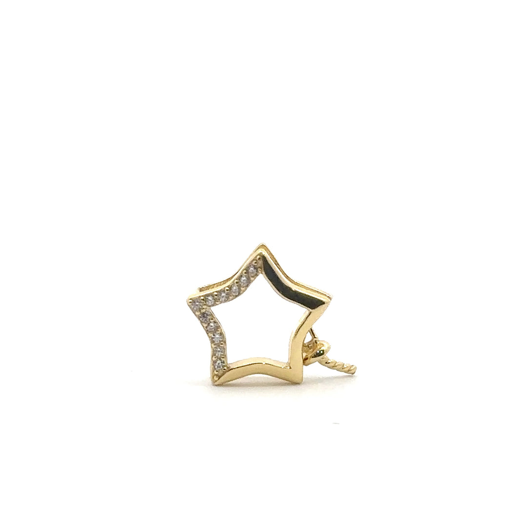 Gold plated star bail with ads on peg, SKU#M3725G