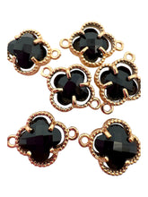 Black four leaf double ring  leaf clover, SKU#M2142black