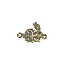 Rabbit Charm, Bunny Charm, Gold Plated, M4412