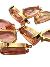 Pink tear drop crystal charm, SKU#M2152pink