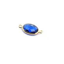 Royal blue oval shape double ring crystal charm,SKU#M2143royalblue