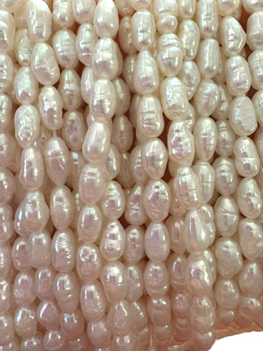 3.5mm Rice Pearl strand, SKU#RicePearls3
