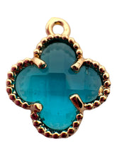 Light blue four leaf clover charm, SKU#M2158-12