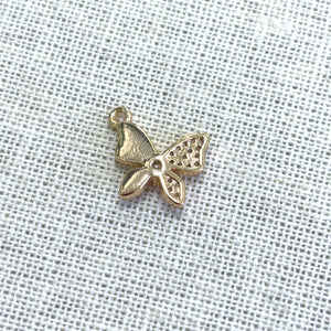 Butterfly Charm, Pearl, Gold Plated, M4426
