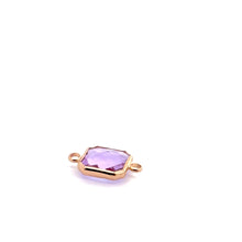 Pink Square charm, double ring crystal charm, SKU#M2145pink