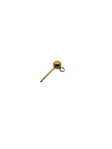 4.0mm ball earring with ring, 14KGF, SKU#4006240R