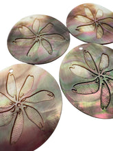 Round Mother of Pearl, carved flower, SKU#M4052