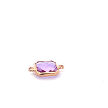 Pink Square charm, double ring crystal charm, SKU#M2145pink